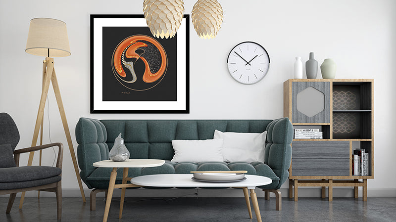 Visudeco by Mark Wessel. Image titled - The Path - Framed & Mounted Print. Living room setup.