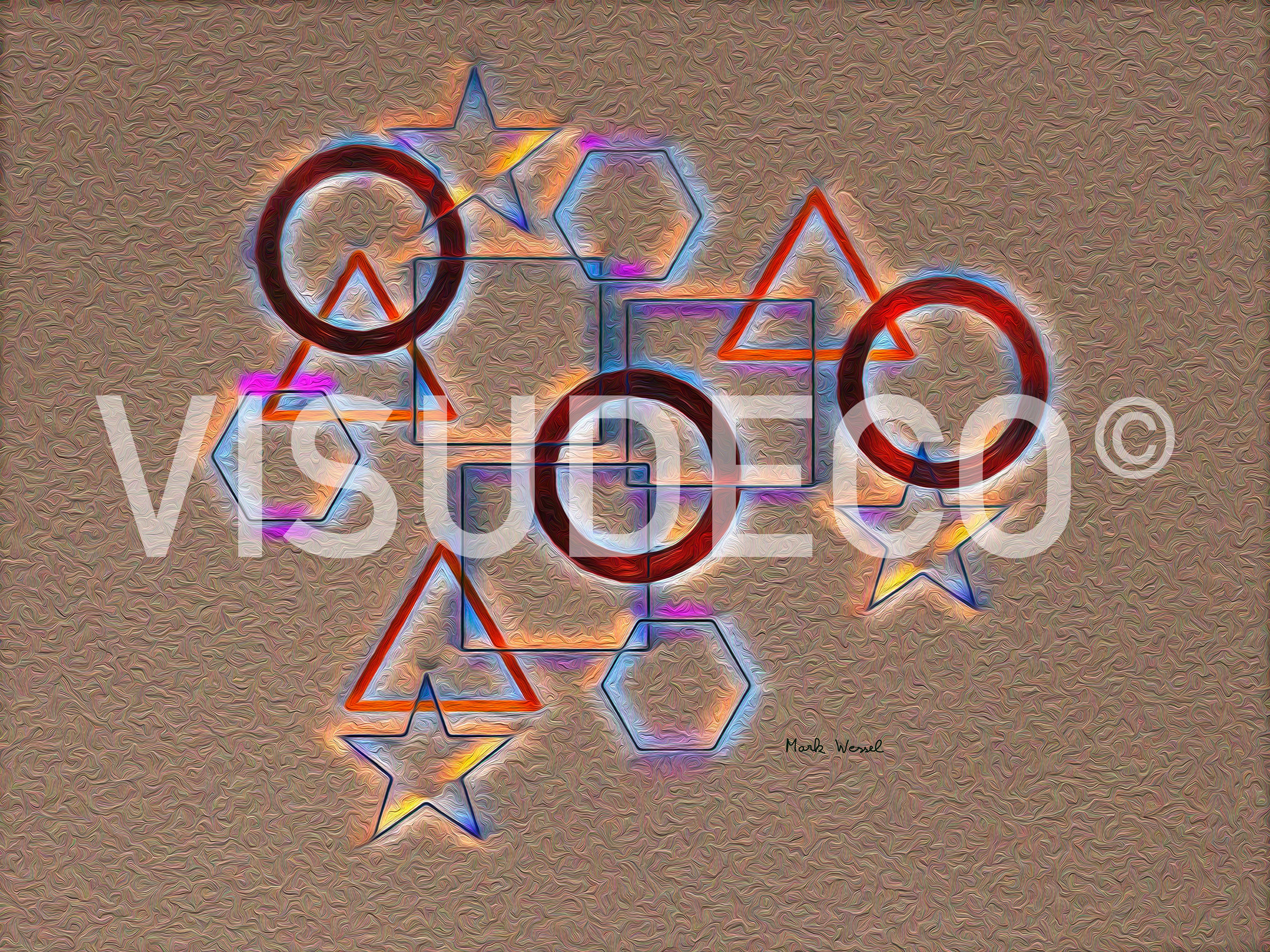 Large image of Beginnings - framed and mounted print - with VISUDECO® copyright text.