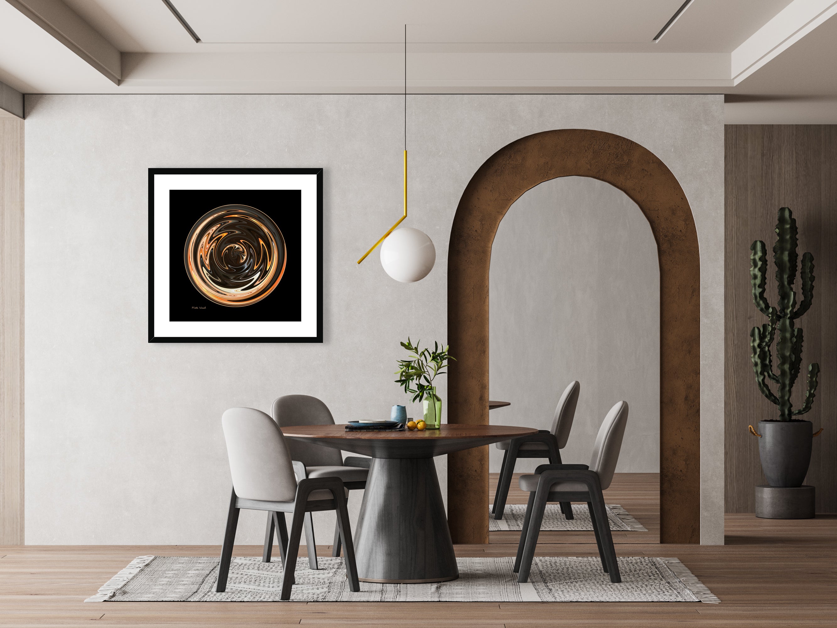 Modern interior design setup of Core - Framed & Mounted Print.