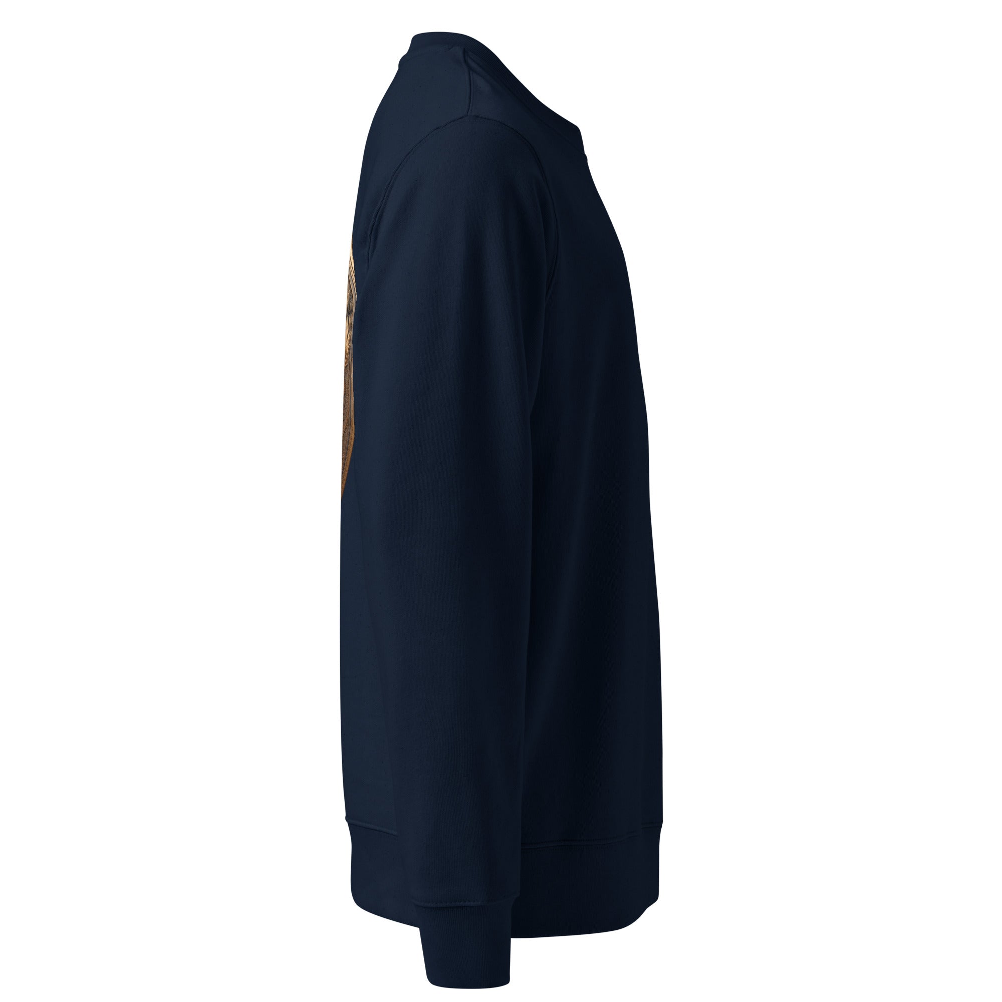Navy blue sweatshirt on a white background