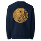 Yinyang - Organic Cotton Sweatshirt in Navy Blue with a Yinyang symbol on the back.