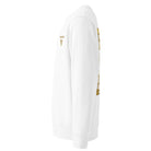 Organic Cotton Sweatshirt in white, sample shown from the left side.