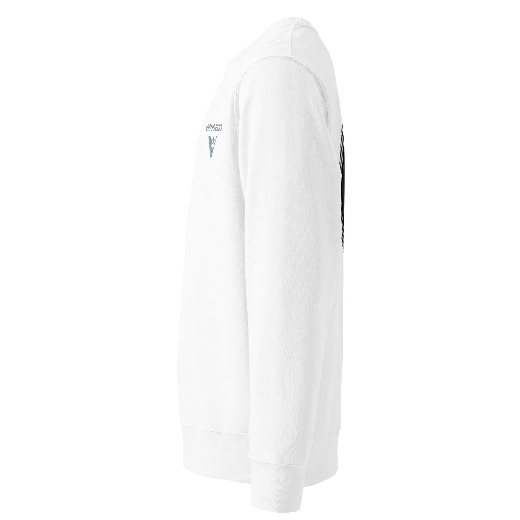 Organic Cotton Sweatshirt in white - seen from the left side.