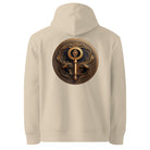 Key of Empathy - Organic Cotton Hoodie in Desert Dust with symbol on the back and logo on the front.