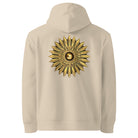 Sun - Organic Cotton Hoodie in Desert Dust with a golden sun design printed on the back.
