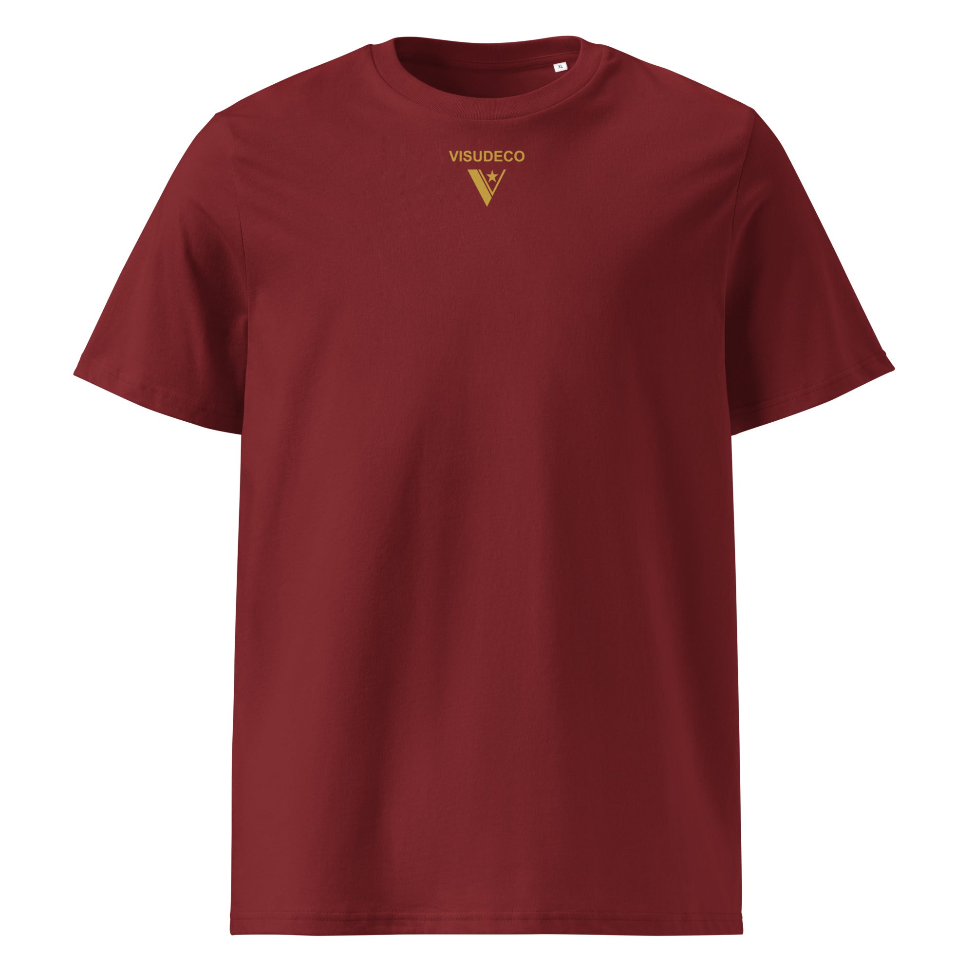 Pharaoh - Organic Cotton T-Shirt in Burgundy with logo printed on the front.