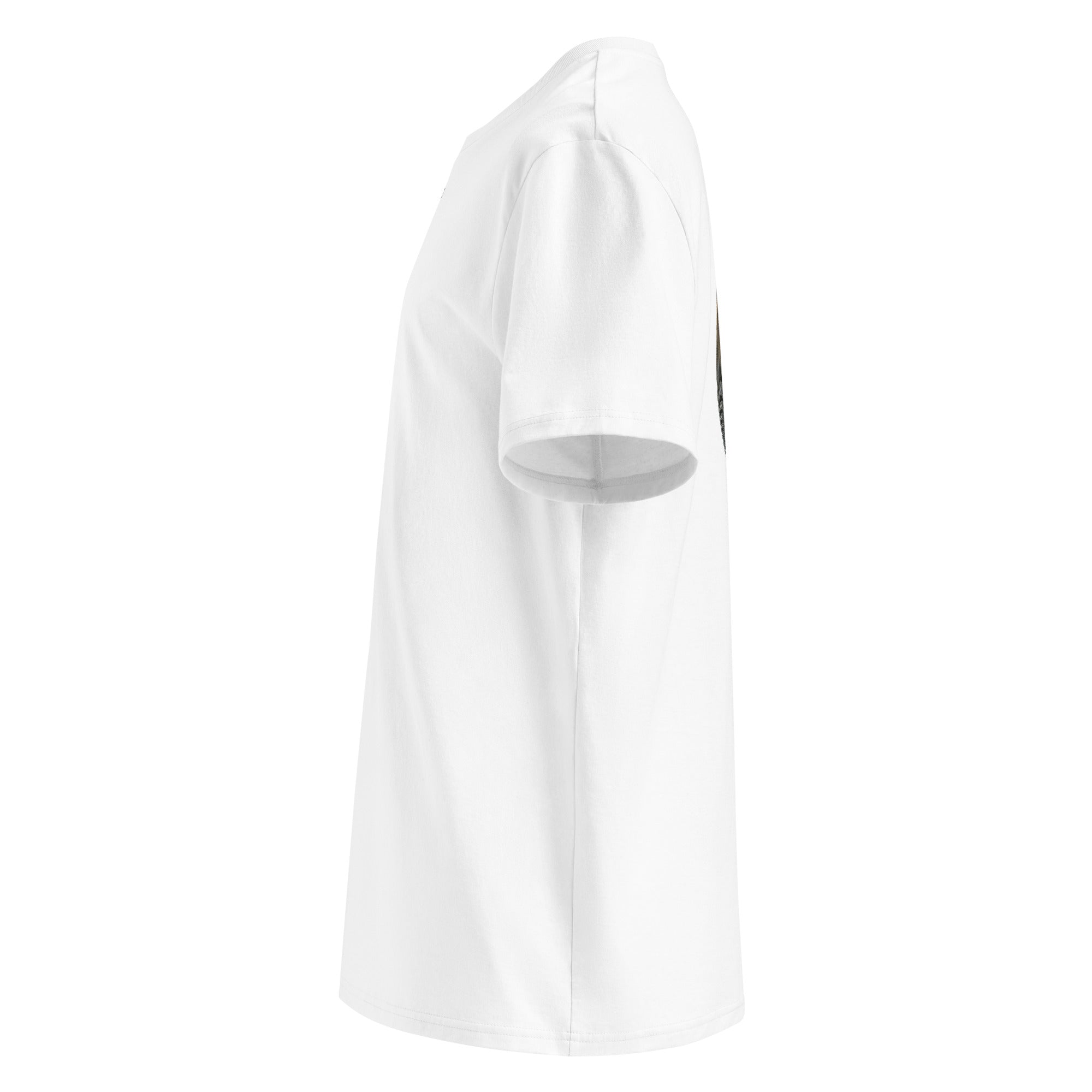 Organic Cotton T-Shirt in White shown from the left side.