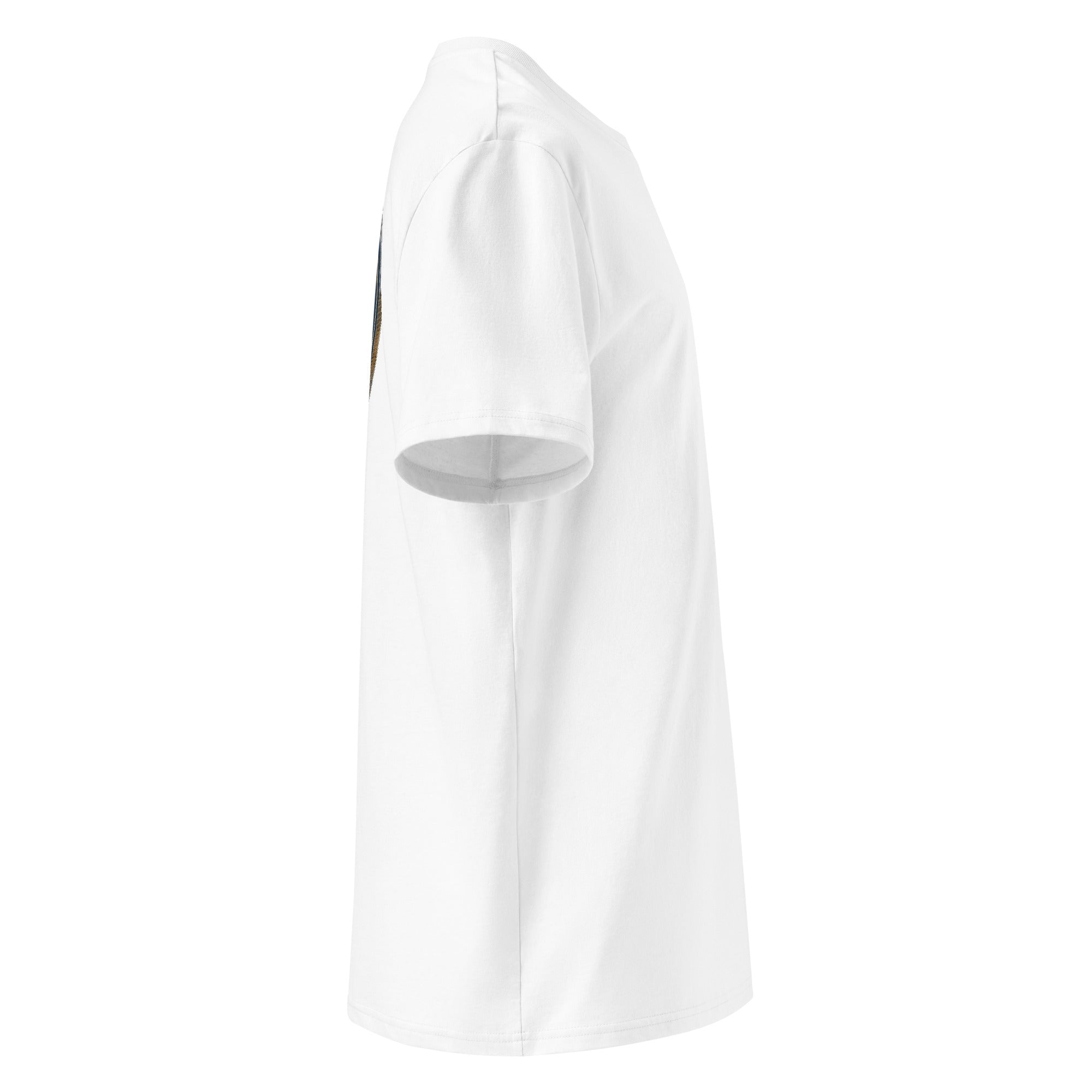 Organic Cotton T-Shirt in White shown from the right side.