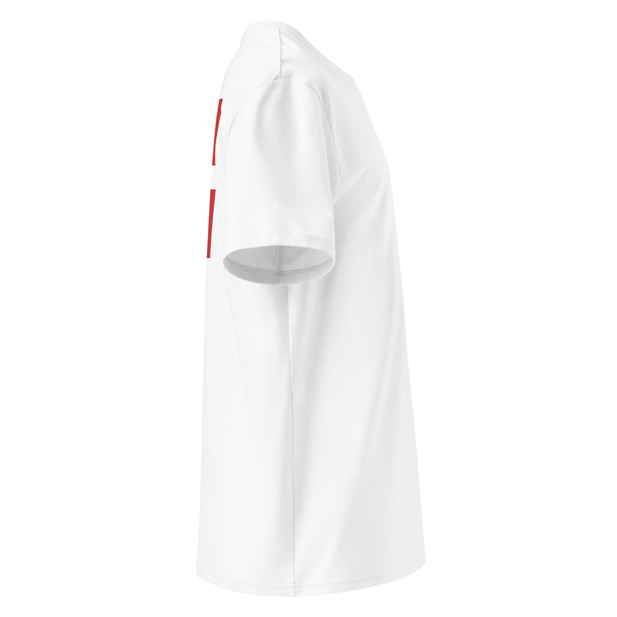 Organic Cotton T-Shirt in White shown from the right side.