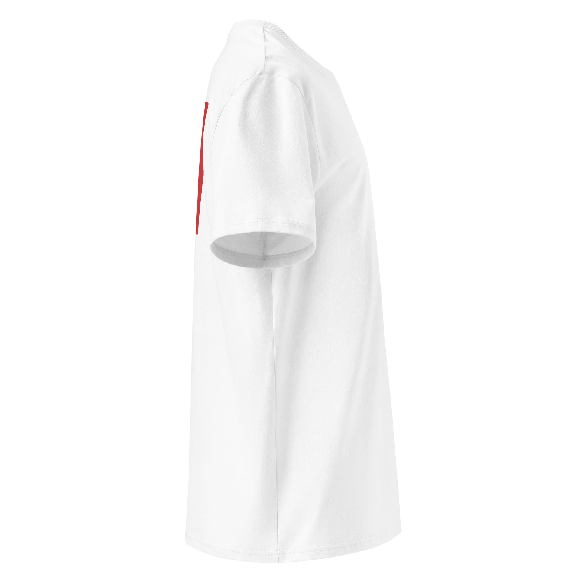 Organic Cotton T-Shirt in White shown from the right side.