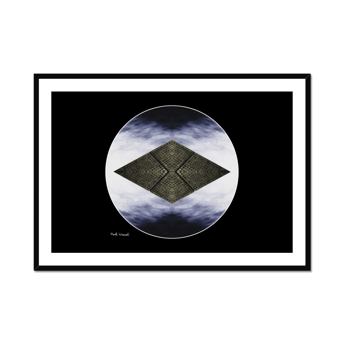 Element - Framed & Mounted Print - with a black -, wooden frame.