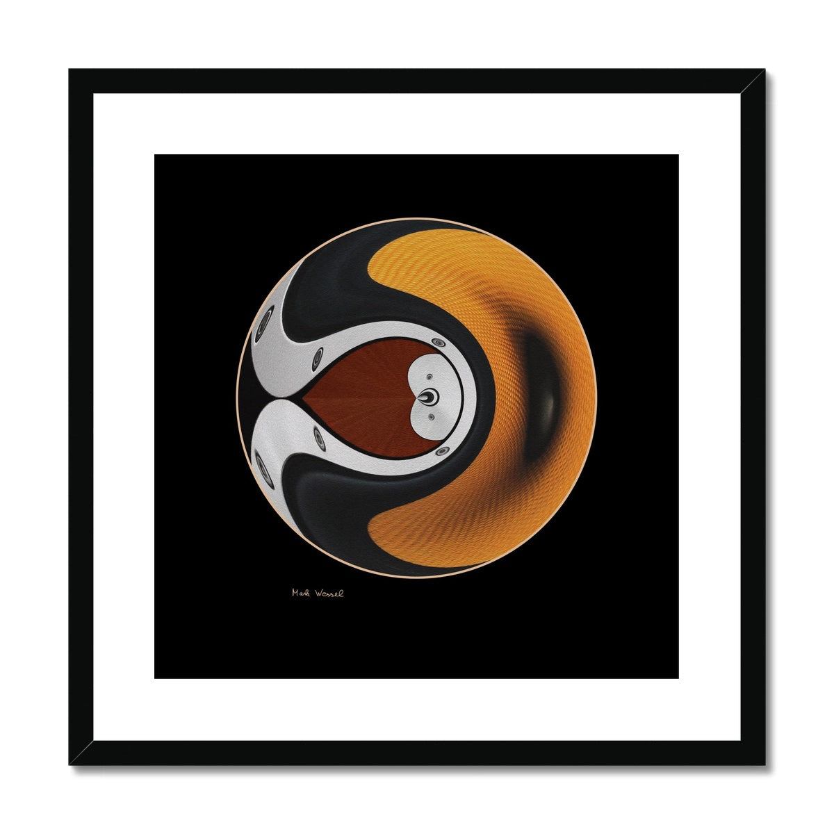 Traveler - Framed & Mounted Print - with a black -, wooden frame.