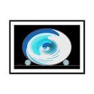 Winterscape - Framed & Mounted Print - with a black -, wooden frame.