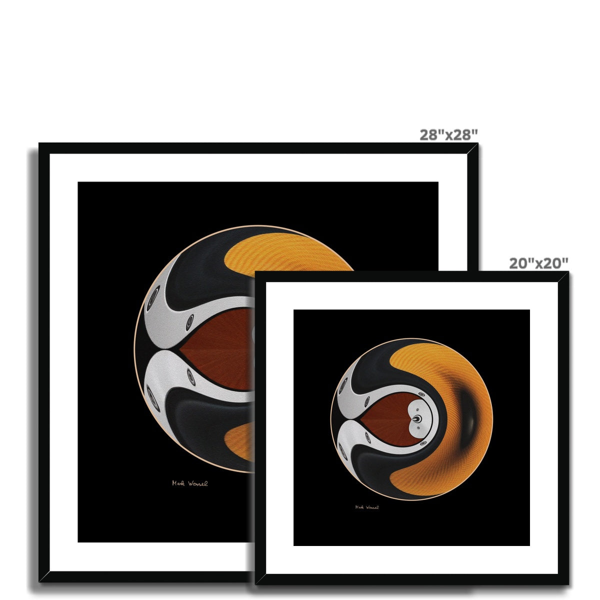 Traveler - Framed & Mounted Print - showing available sizes.