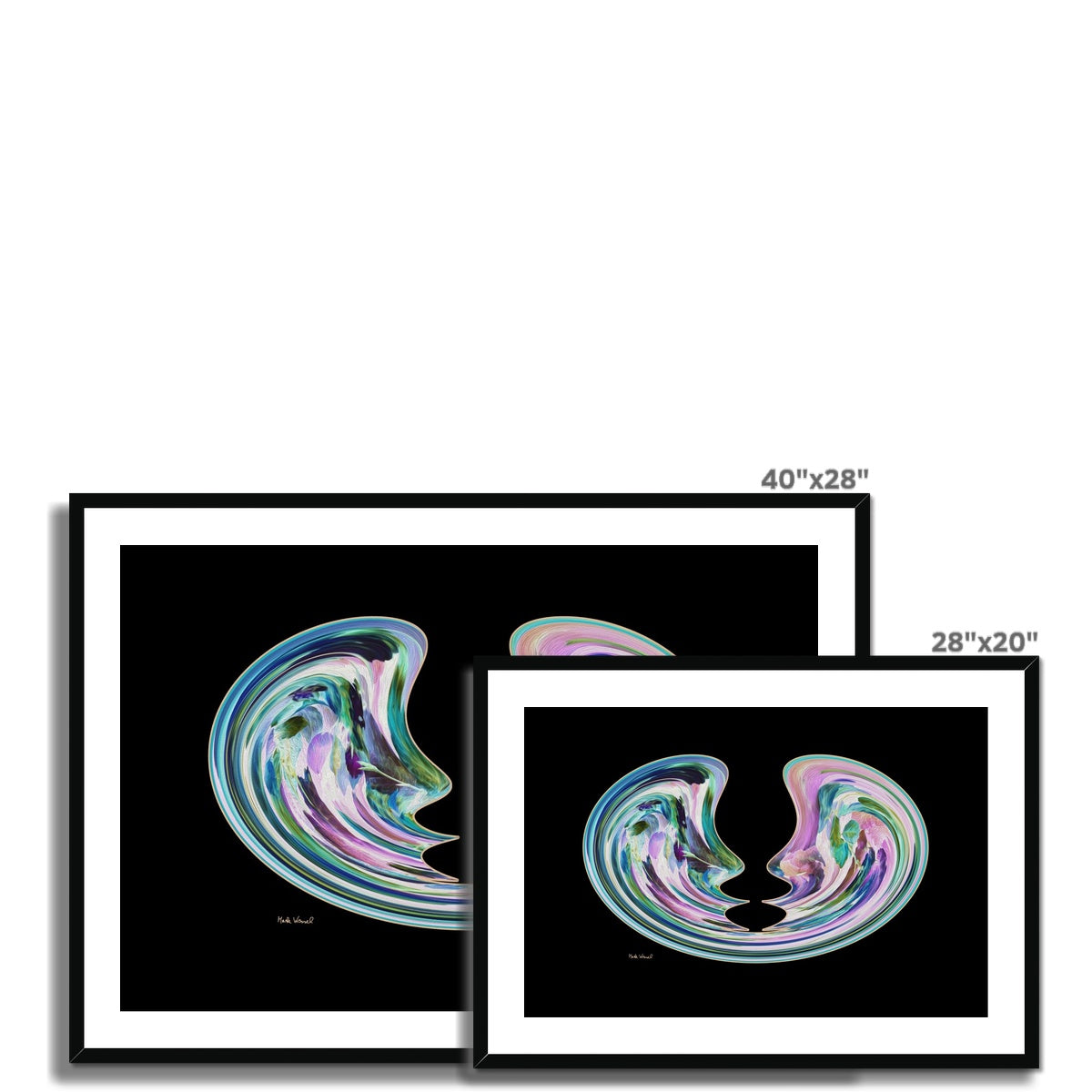 The Garden - Framed & Mounted Print - showing available sizes.