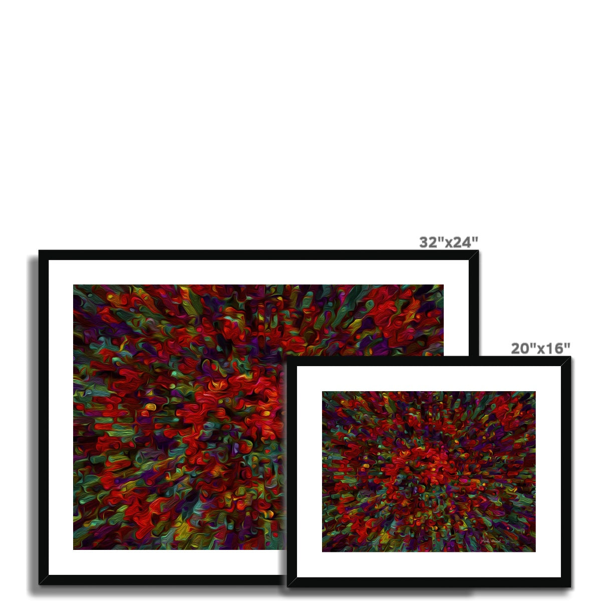 Splash - Framed & Mounted Print - showing available sizes.