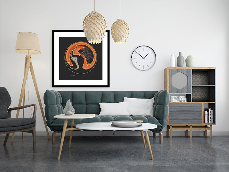 Visudeco by Mark Wessel. Image titled - The Path - Framed & Mounted Print. Living room setup.