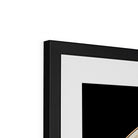 Waves - Framed & Mounted Print - showing upper -, left corner with a black -, wooden frame.