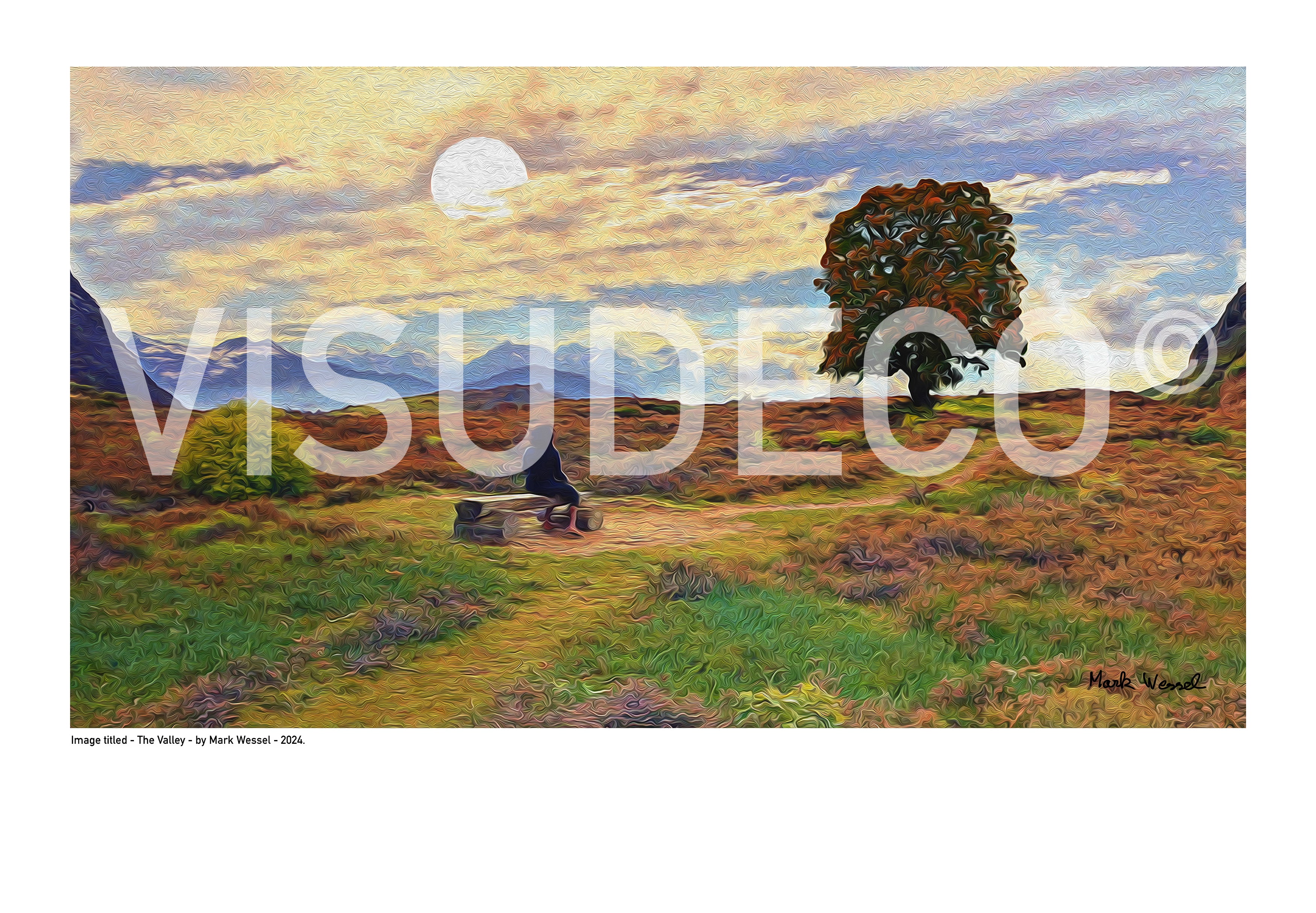 The Valley - Framed Print - showing the image with the VISUDECO® copyright text.
