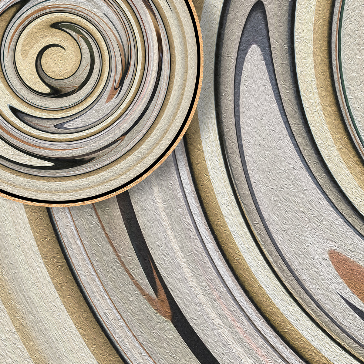 Waves - Framed & Mounted Print - showing a close up of the image.