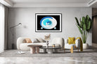 Winterscape - Framed & Mounted Print - in a modern -, light -, livingroom setup.