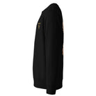 Black sweatshirt with a small golden visudeco logo on a white background.