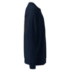 Navy blue sweatshirt on a white background