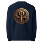 Key of Empathy - Organic Cotton Sweatshirt in Navy Blue with a fictional symbol on the back.