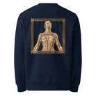 Golden Girl - Organic Cotton Sweatshirt in Navy Blue with a golden girl design printed on the back.