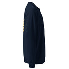 Organic Cotton Sweatshirt in Navy Blue shown from the right side.