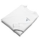 Organic Cotton Sweatshirt folded sample showing embroidered logo on the front.