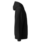 Black hoodie on a white background.