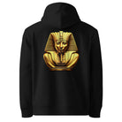 Pharaoh - Organic Cotton Hoodie in Black with golden Pharaoh design on the back.