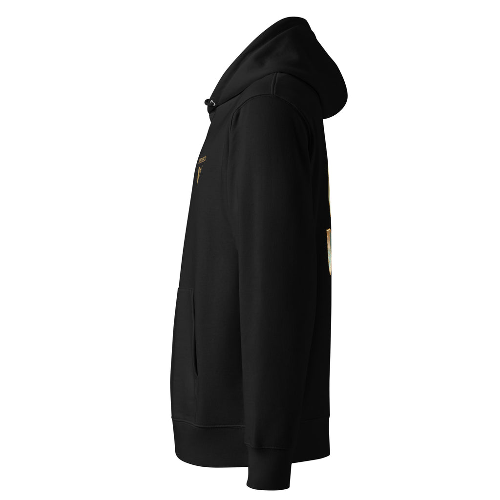 Bloom - Organic Cotton Hoodie in Black shown from the left side.