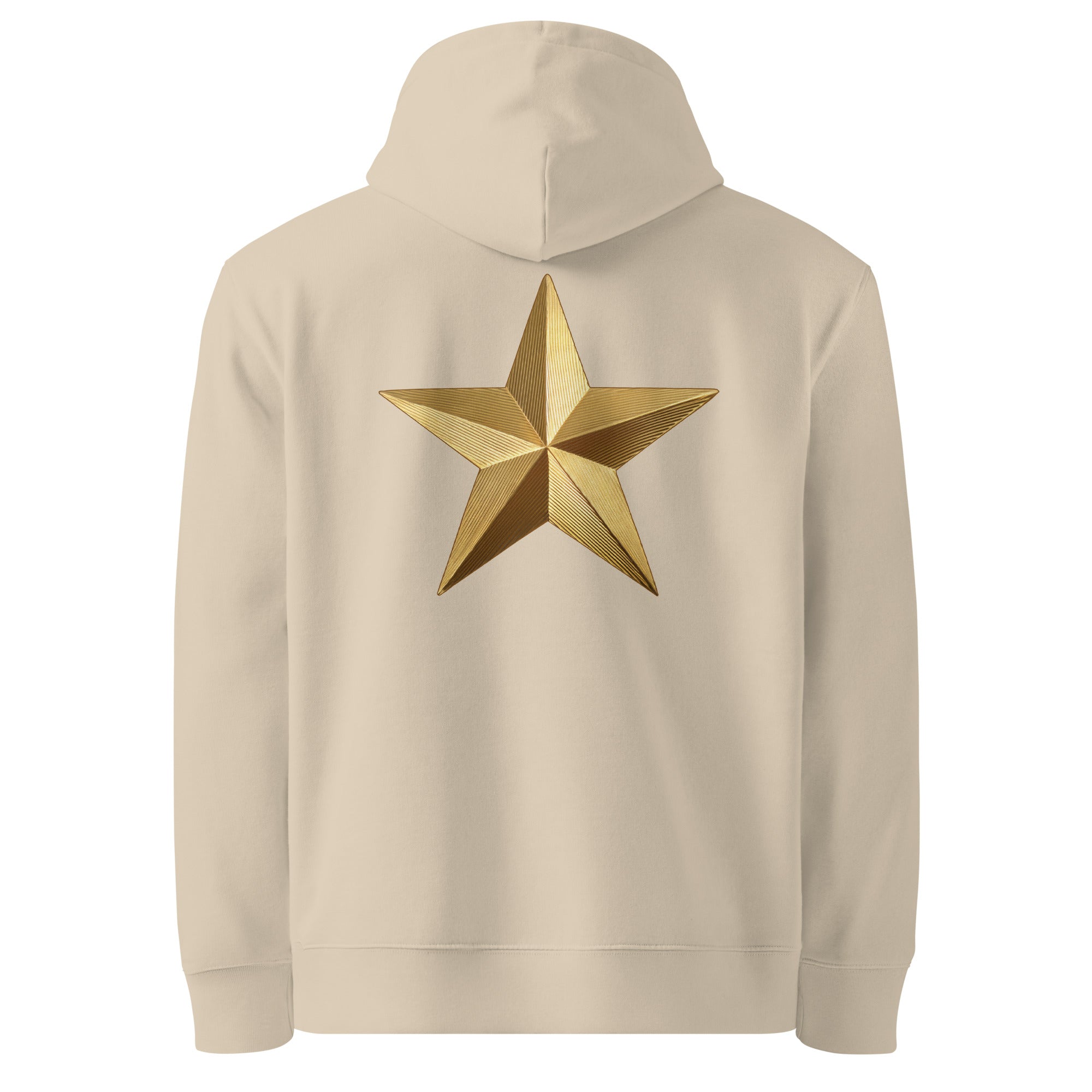 Star - Organic Cotton Hoodie in Desert Dust with a golden star design on the back.
