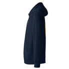 Organic Cotton Hoodie in Navy Blue shown from the left side.
