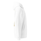 Organic Cotton Hoodie in White shown from the right side.