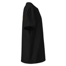 Black t-shirt shown from the right side.