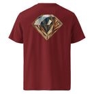 Diamond - Organic Cotton T-Shirt in Burgundy with diamond design on the back.