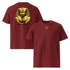 Pharaoh - Organic Cotton T-Shirt in Burgundy. Design on the back and logo printed on the front.
