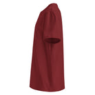 Organic Cotton T-Shirt in Burgundy shown from the left side.