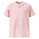 Organic Cotton T-Shirt in Pink. Sample with logo printed on the front.