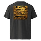 Glyphs - Organic Cotton T-Shirt in Dark Heather Grey with golden glyphs design on the back.