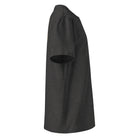 Organic Cotton T-Shirt in Dark Heather Grey shown from the right side.