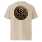 Key of Empathy - Organic Cotton T-Shirt in Desert Dust. Sample with symbol printed on back.