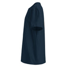 Organic Cotton T-Shirt in Navy Blue shown from the left side.