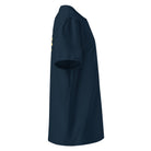 Organic Cotton T-Shirt in Navy Blue shown from the right side.