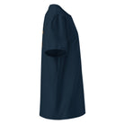 Organic Cotton T-Shirt in Navy Blue shown from the right side.