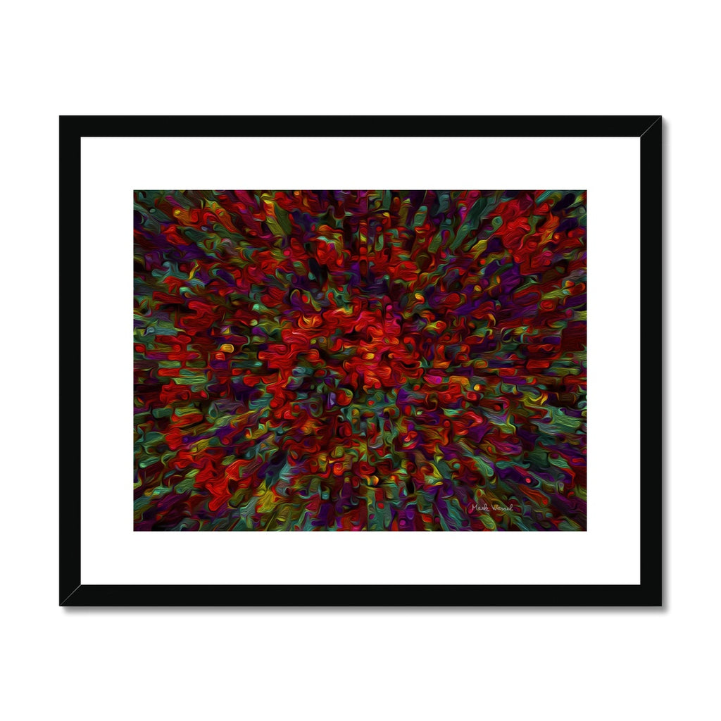 Abstract art print titled - Splash - by Mark Wessel at Visudeco. Framed and mounted print. 