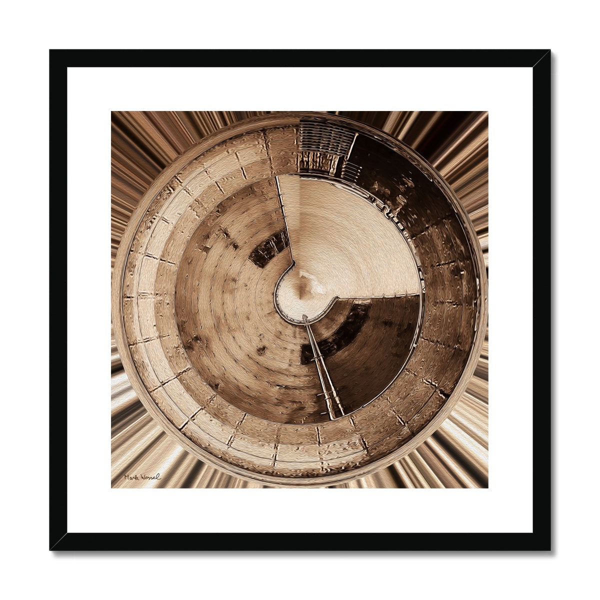 Tank - Framed & Mounted Print - with a black -, wooden frame.